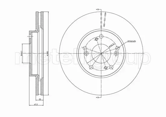 METELLI TARCZA HAMULCOWA 23-1373C 