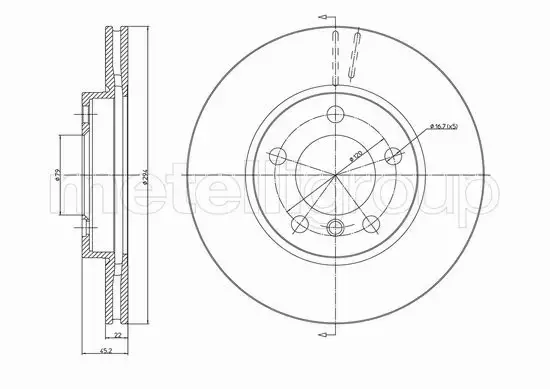 METELLI TARCZA HAMULCOWA 23-1408C 