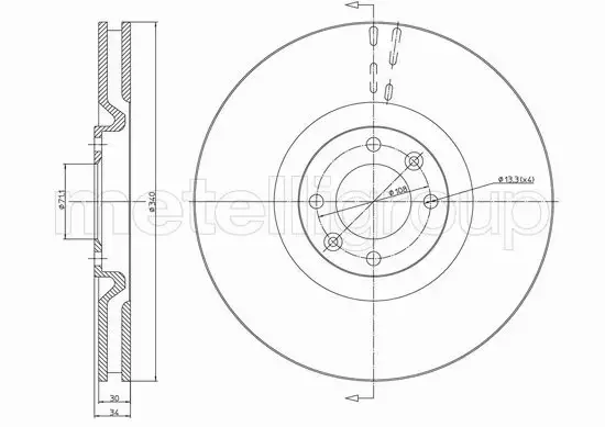 METELLI TARCZA HAMULCOWA 23-1483C 