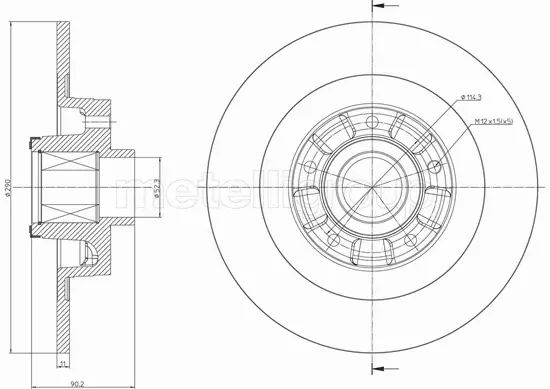 METELLI TARCZA HAMULCOWA 23-1502 