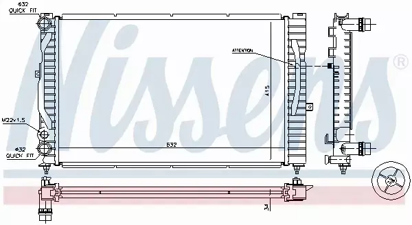 NISSENS CHŁODNICA WODY AUDI A4 B5 A6 C5 