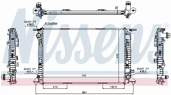 NISSENS CHŁODNICA WODY AUDI A4 B8 A5 8T  