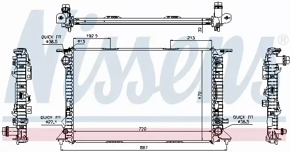 NISSENS CHŁODNICA WODY AUDI A4 B8 A5 8T Q5 8R 