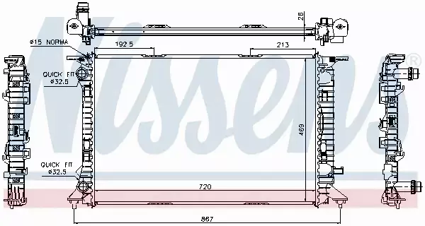 NISSENS CHŁODNICA WODY AUDI A4 B8 A5 8T A6 C7 