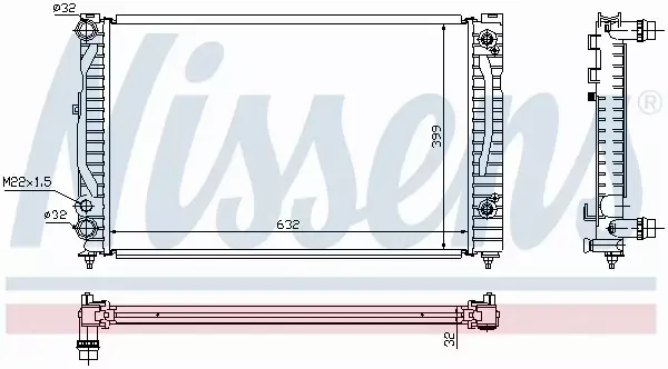 NISSENS CHŁODNICA WODY AUDI A4 B5 A6 C5 