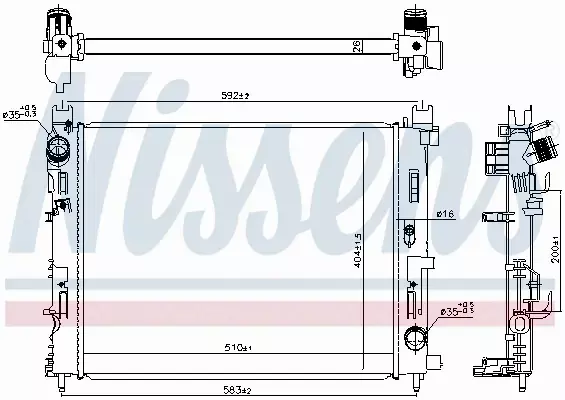 NISSENS CHŁODNICA WODY 606845 