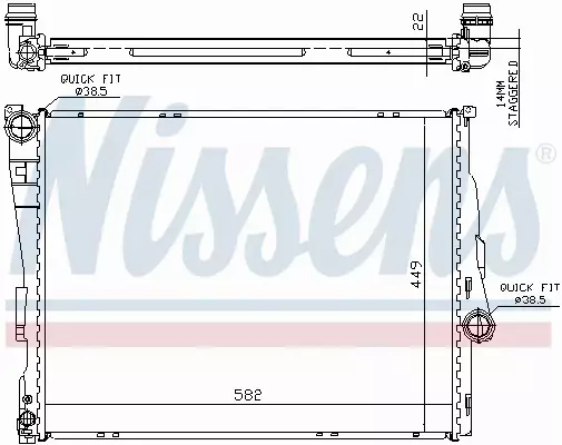 NISSENS CHŁODNICA WODY BMW 3 E46 