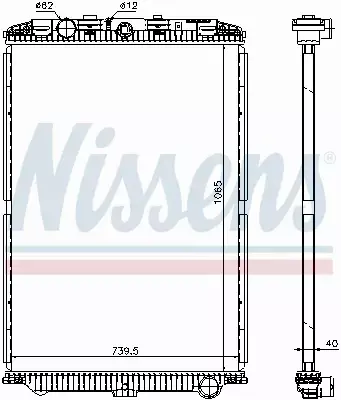 NISSENS CHŁODNICA WODY 614470 