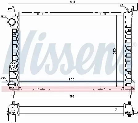 NISSENS CHŁODNICA WODY 61804 