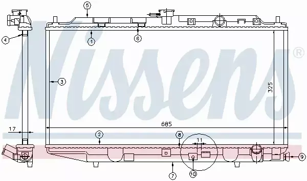 NISSENS CHŁODNICA WODY 62256 