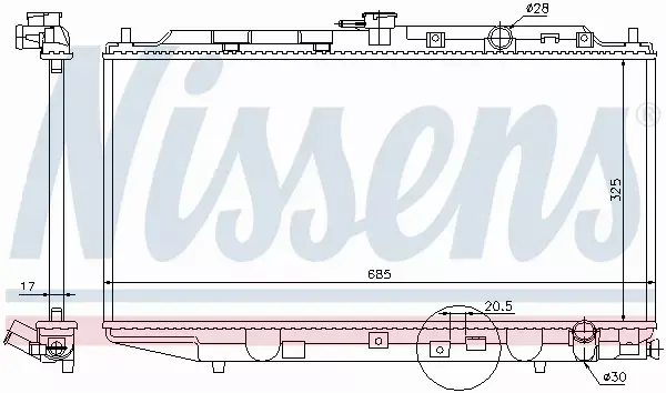 NISSENS CHŁODNICA WODY 62276 