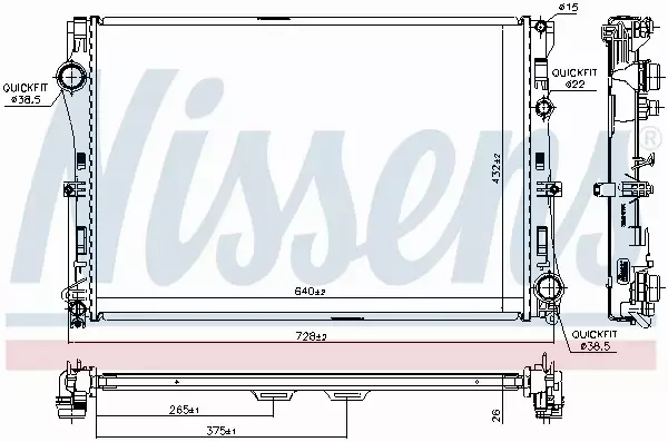 NISSENS CHŁODNICA WODY 627033 