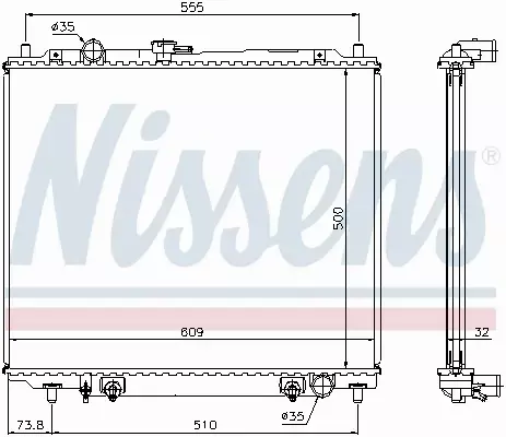 NISSENS CHŁODNICA WODY 62853 