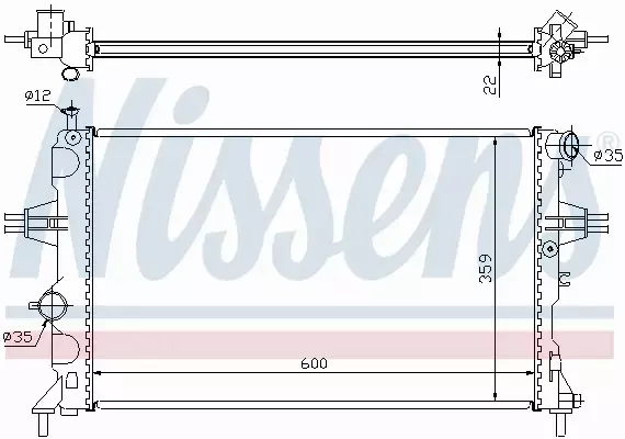 NISSENS CHŁODNICA WODY OPEL ASTRA G 