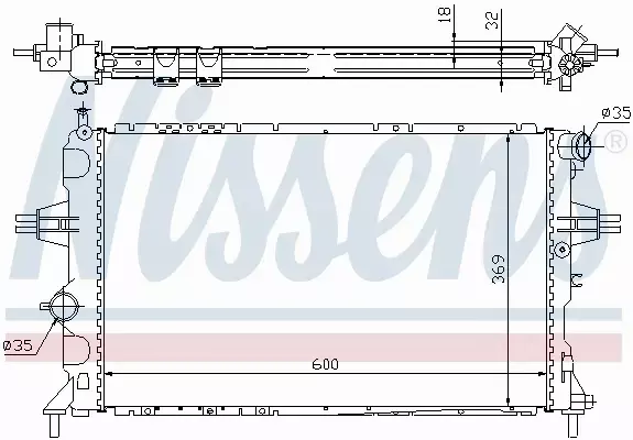 NISSENS CHŁODNICA WODY OPEL ASTRA G 2.0 D 2.0 16V 