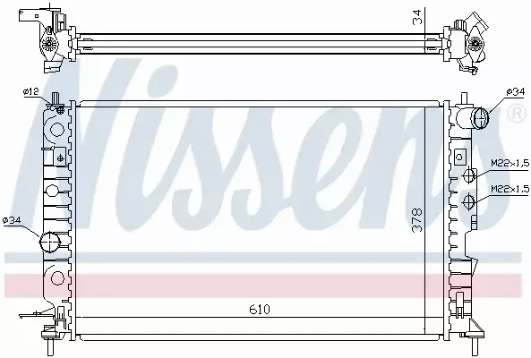 NISSENS CHŁODNICA WODY OPEL VECTRA B 