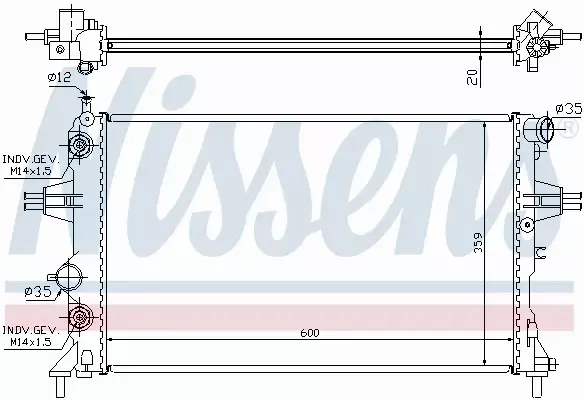 NISSENS CHŁODNICA WODY 632461 