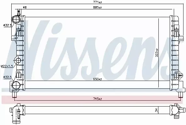 NISSENS CHŁODNICA WODY 640012 