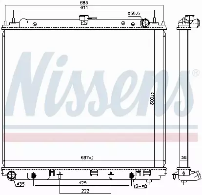 NISSENS CHŁODNICA WODY 68809 