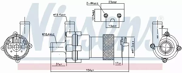 NISSENS POMPA WODY DODATKOWA 831056 