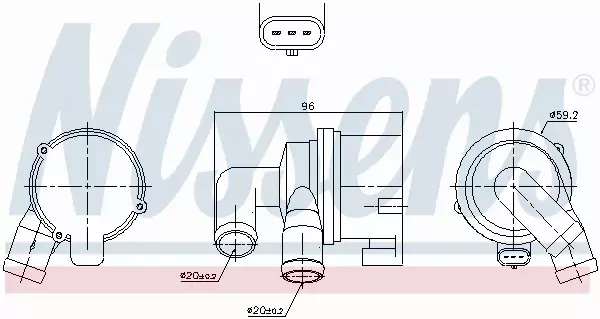 NISSENS POMPA WODY DODATKOWA 831073 
