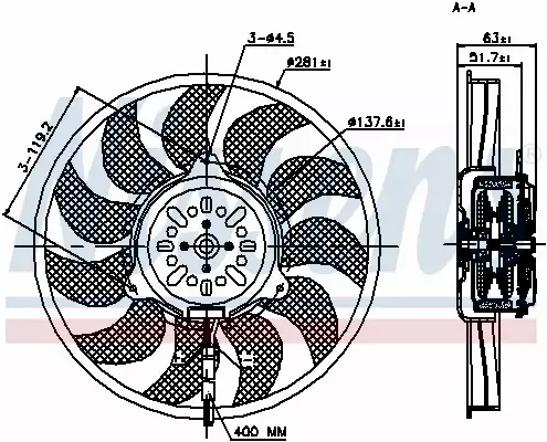 NISSENS WENTYLATOR CHŁODNICY 85692 