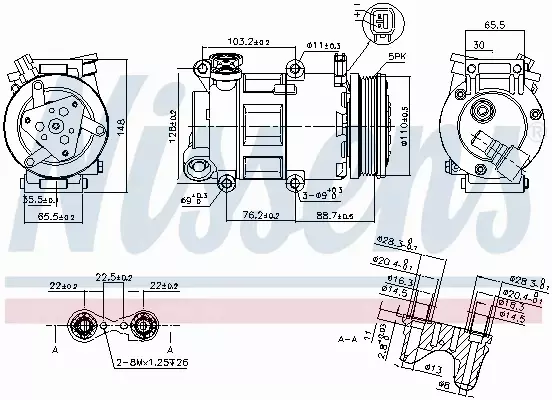 NISSENS SPRĘŻARKA KLIMATYZACJI FORD C-MAX MK1 1.6 