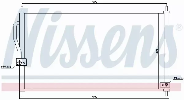 NISSENS CHŁODNICA KLIMATYZACJI 94458 