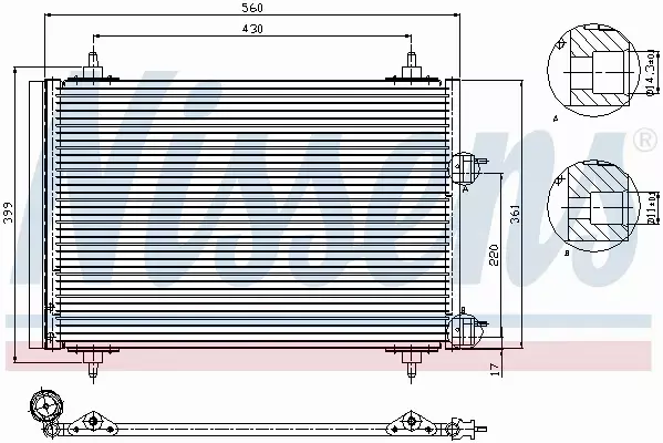 NISSENS CHŁODNICA KLIMATYZACJI 94570 