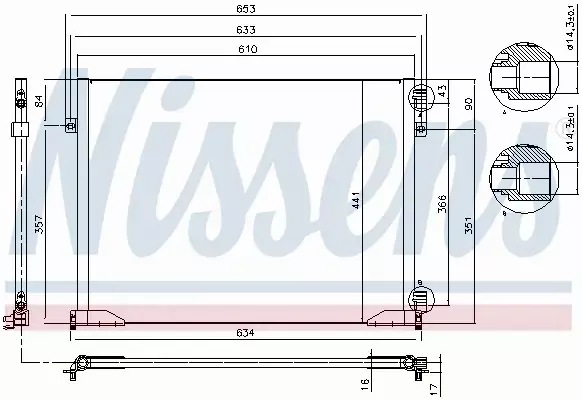 NISSENS CHŁODNICA KLIMATYZACJI 94671 