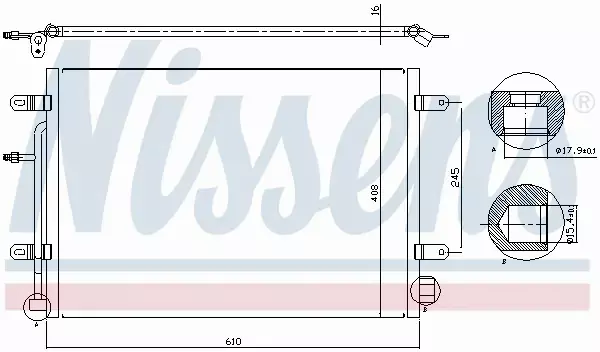 NISSENS CHŁODNICA KLIMATYZACJI AUDI A4 B7 SEAT EXEO 