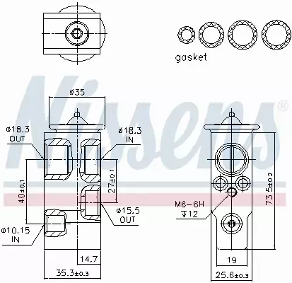 NISSENS ZAWÓR ROZPRĘŻNY KLIMATYZACJI 999374 