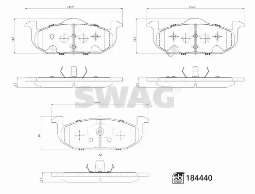 SWAG KLOCKI HAMULCOWE 33 10 9374 