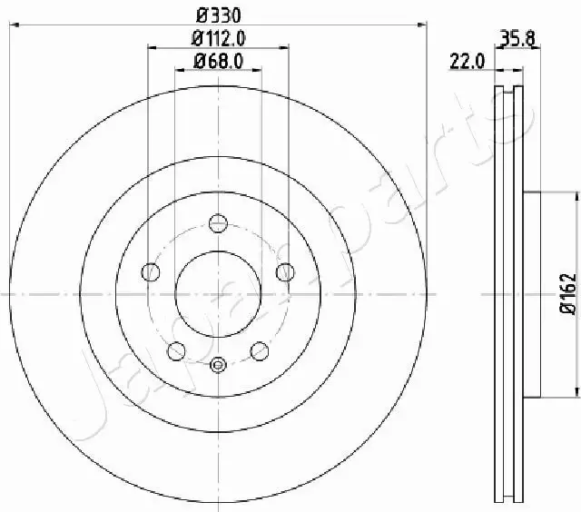 JAPANPARTS TARCZA HAMULCOWA DP-0911 