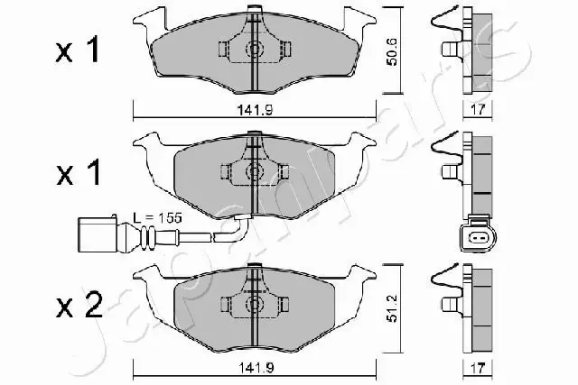 JAPANPARTS KLOCKI HAMULCOWE PA-0955AF 