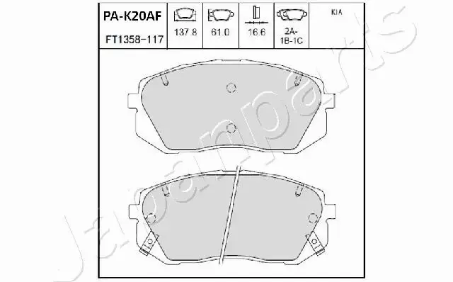 JAPANPARTS KLOCKI HAMULCOWE PA-K20AF 