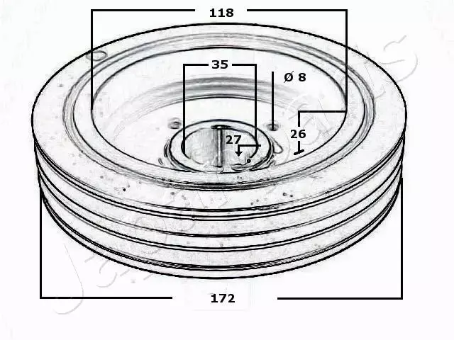 JAPANPARTS KOŁO PASOWE PU-500 