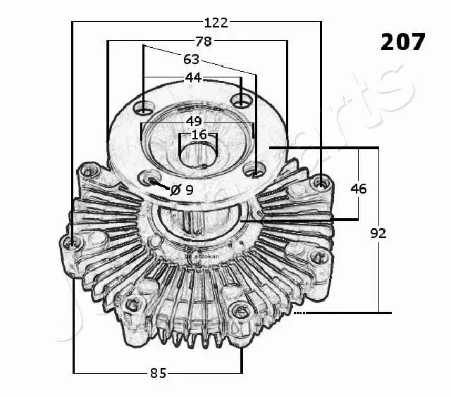 JAPANPARTS SPRZĘGŁO WISKOZA VC-207 