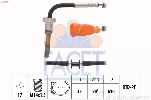 FACET CZUJNIK TEMPERATURY SPALIN 22.0019 