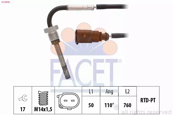 FACET CZUJNIK TEMPERATURY SPALIN 22.0048 