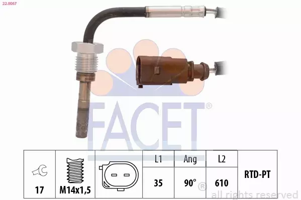 FACET CZUJNIK TEMPERATURY SPALIN 22.0067 