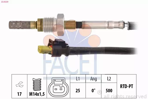 FACET CZUJNIK TEMPERATURY SPALIN 22.0220 