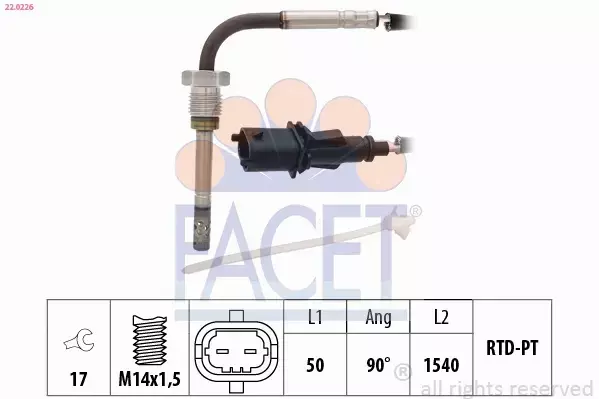 FACET CZUJNIK TEMPERATURY SPALIN 22.0226 