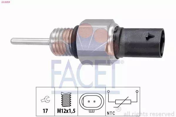 FACET CZUJNIK TEMPERATURY SPALIN 22.0259 