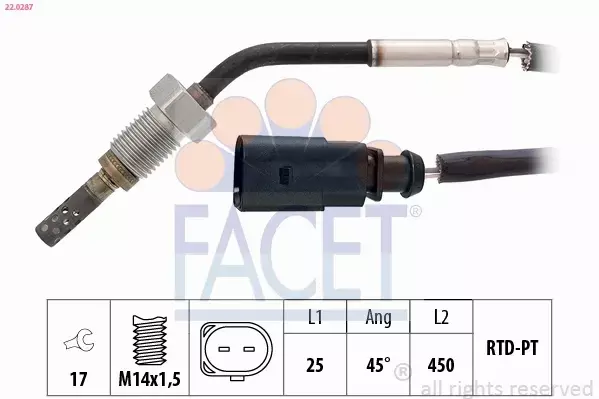 FACET CZUJNIK TEMPERATURY SPALIN 22.0287 