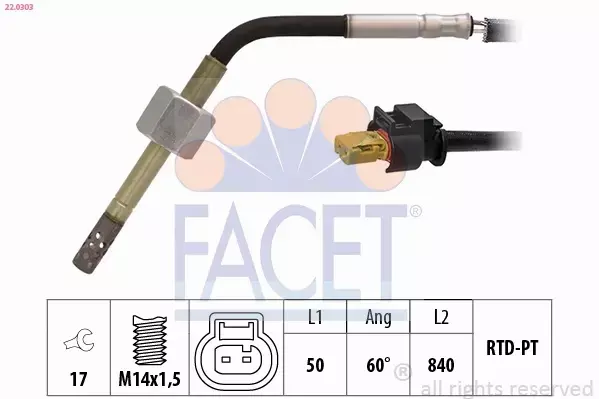 FACET CZUJNIK TEMPERATURY SPALIN 22.0303 