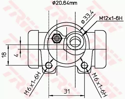 TRW CYLINDEREK HAMULCOWY TYŁ 206 SW (2E/K) 