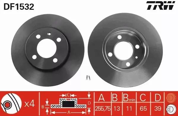 TRW TARCZE+KLOCKI PRZÓD SEAT INCA TOLEDO I 256MM 