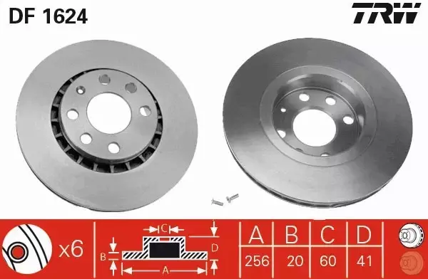 TRW TARCZE HAMULCOWE PRZÓD DF1624 