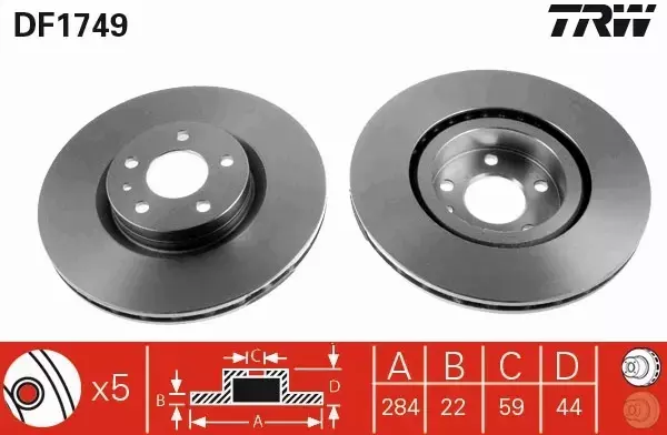 TRW TARCZA HAMULCOWA ALFA ROMEO 147 156 164 CROMA 